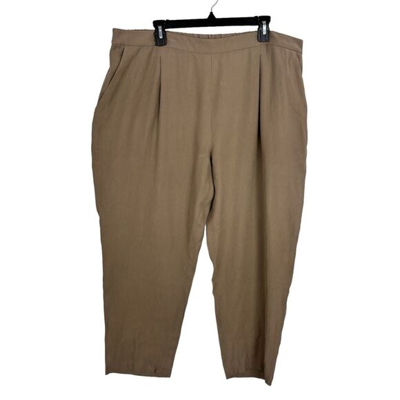 Halogen Tan Relaxed Fit Pants Women's XXL Pull On Waist High Rise - Picture 2 of 5